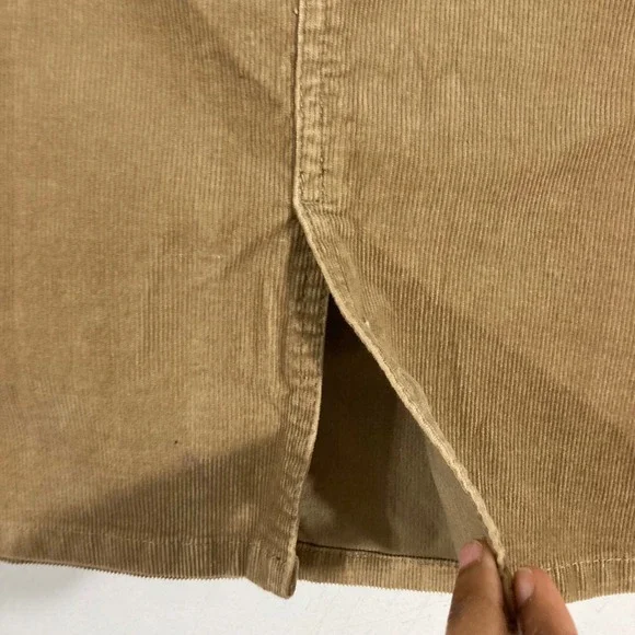 Tommy Hilfiger Corduroy Mini Skirt Women Size 8 Tan Preppy CLASSIC - Picture 5 of 10